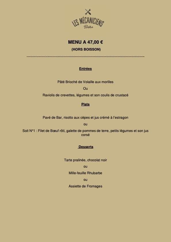 Menu 47€ - MECA (hors boisson)